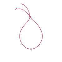 Silver Tiny Heart Cord Bracelet