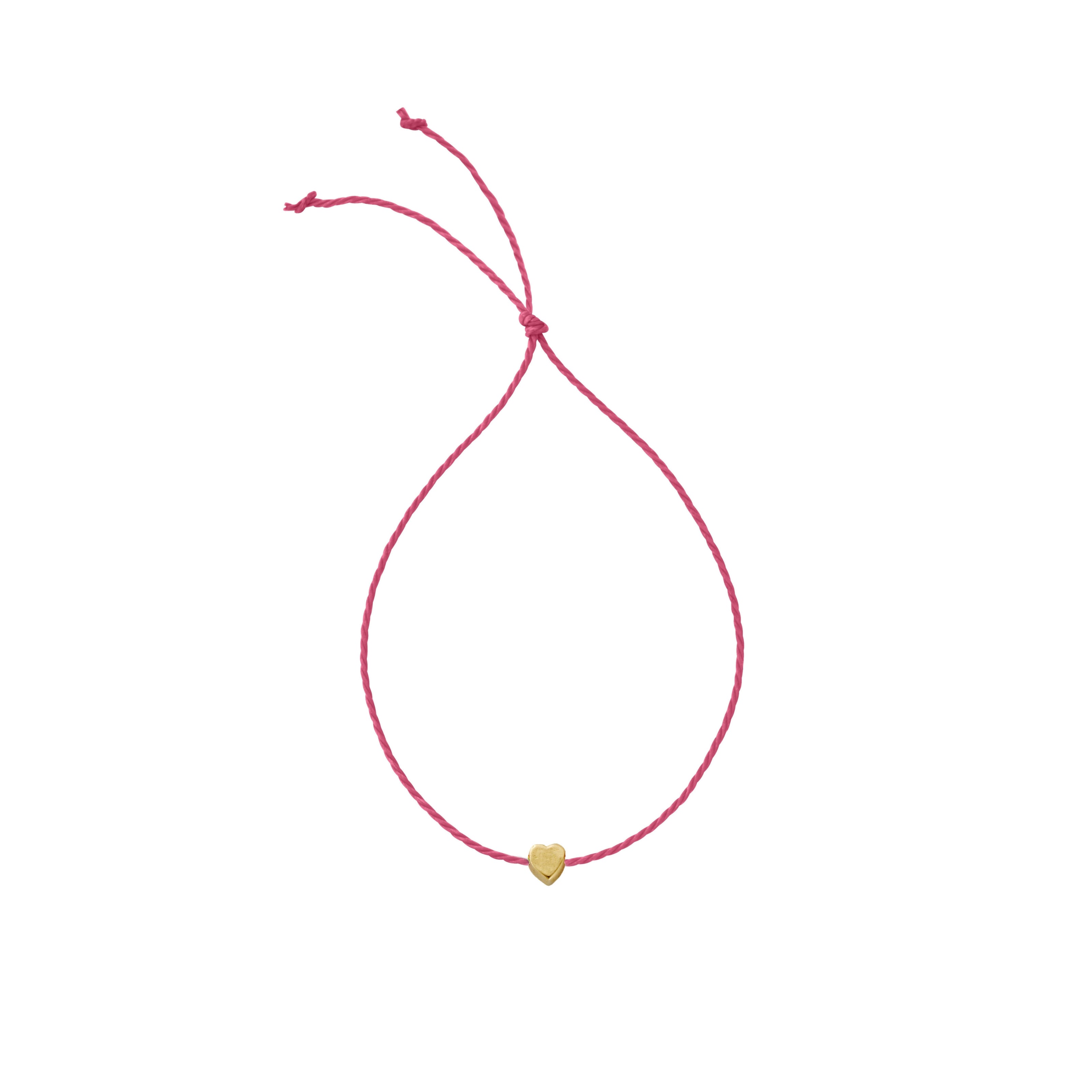 Gold Tiny Heart Cord Bracelet