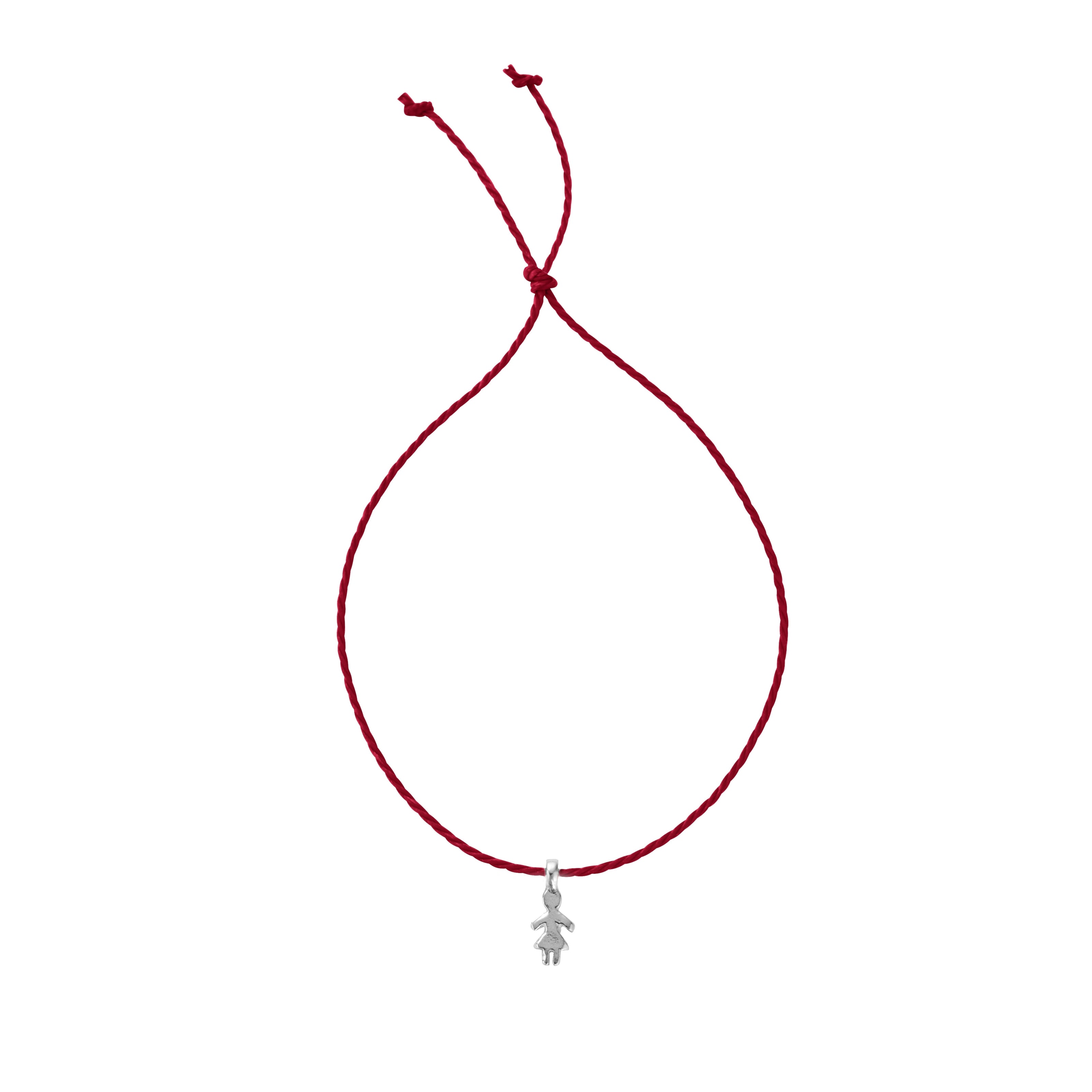 Silver Little Girl Cord Bracelet