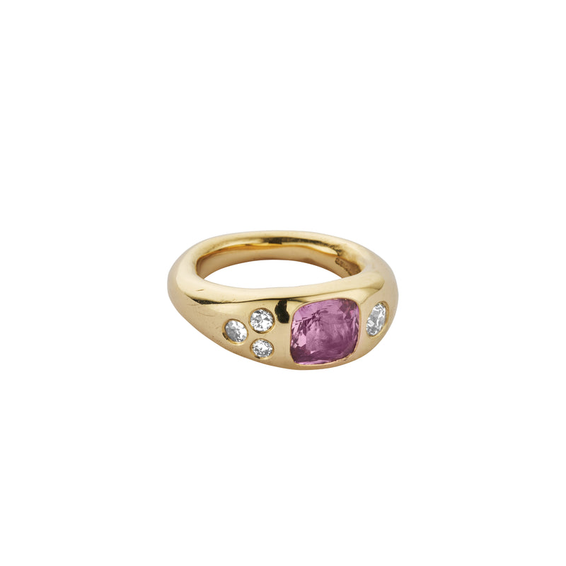 CALLAIA Gold Pink Sapphire & Diamond Ring