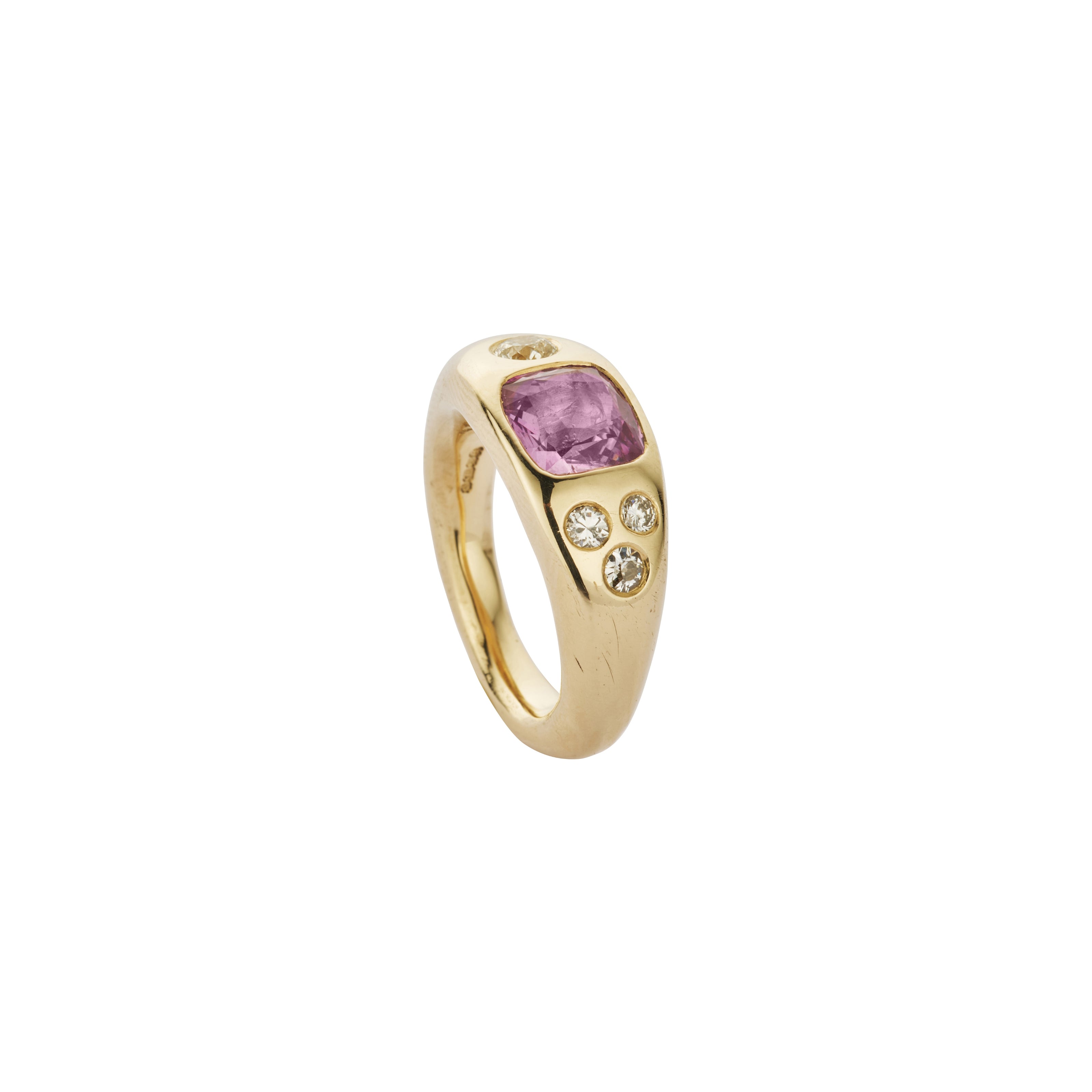 CALLAIA Gold Pink Sapphire & Diamond Ring