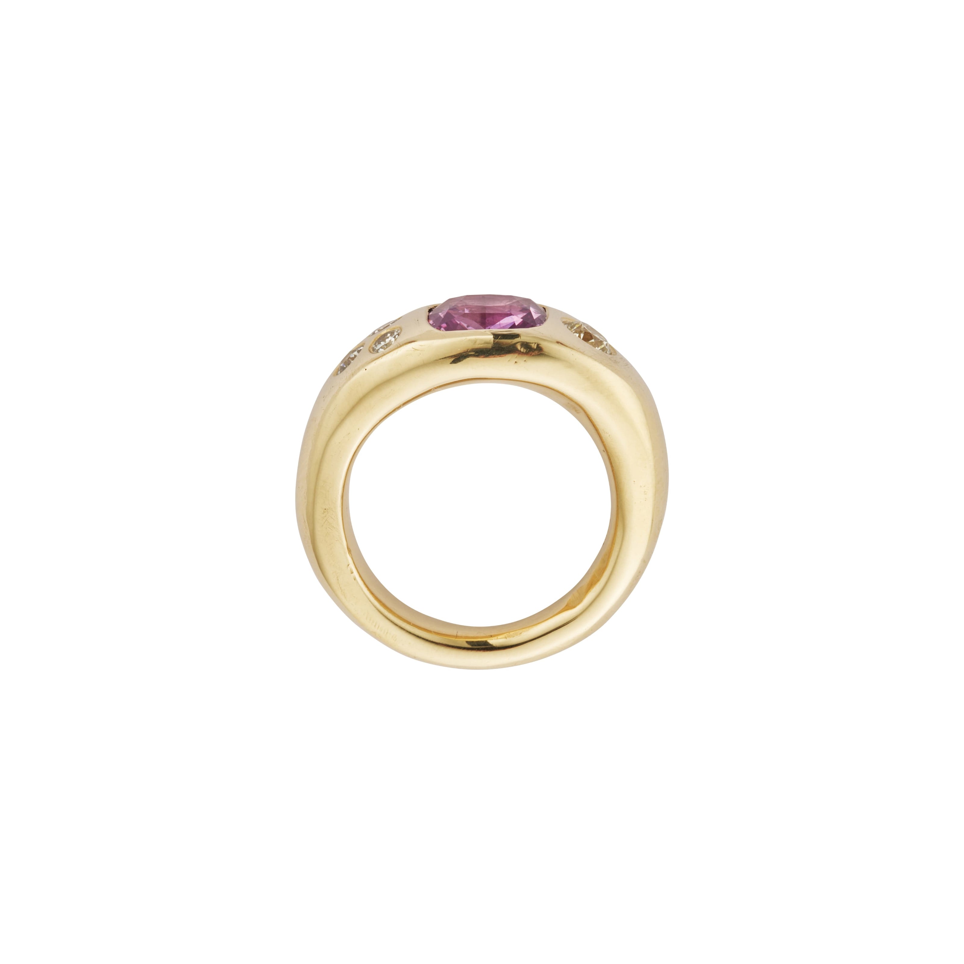 CALLAIA Gold Pink Sapphire & Diamond Ring