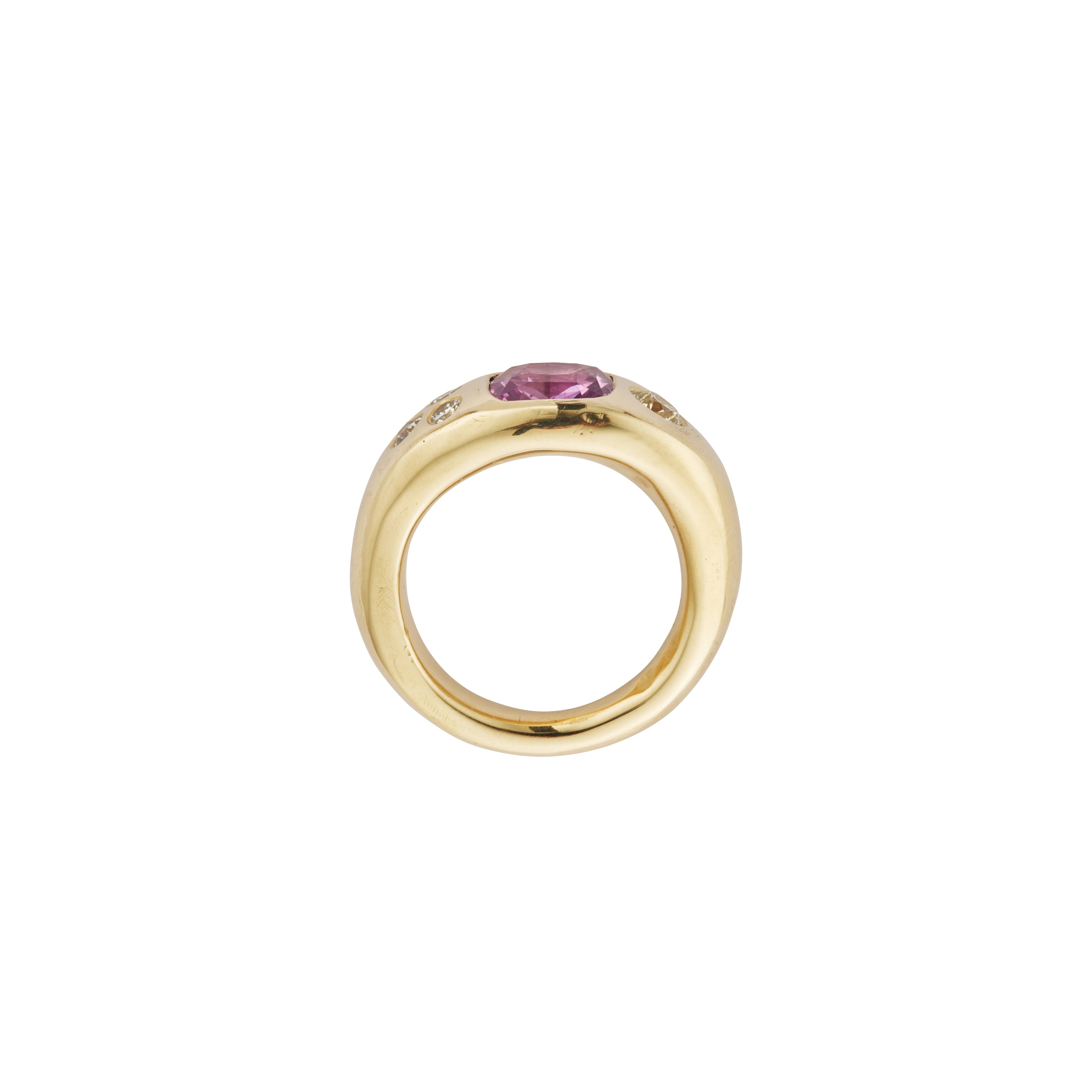CALLAIA Gold Pink Sapphire & Diamond Ring