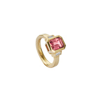 CARAMIA Gold Pink Tourmaline & Diamond Ring