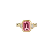 CARAMIA Gold Pink Tourmaline & Diamond Ring