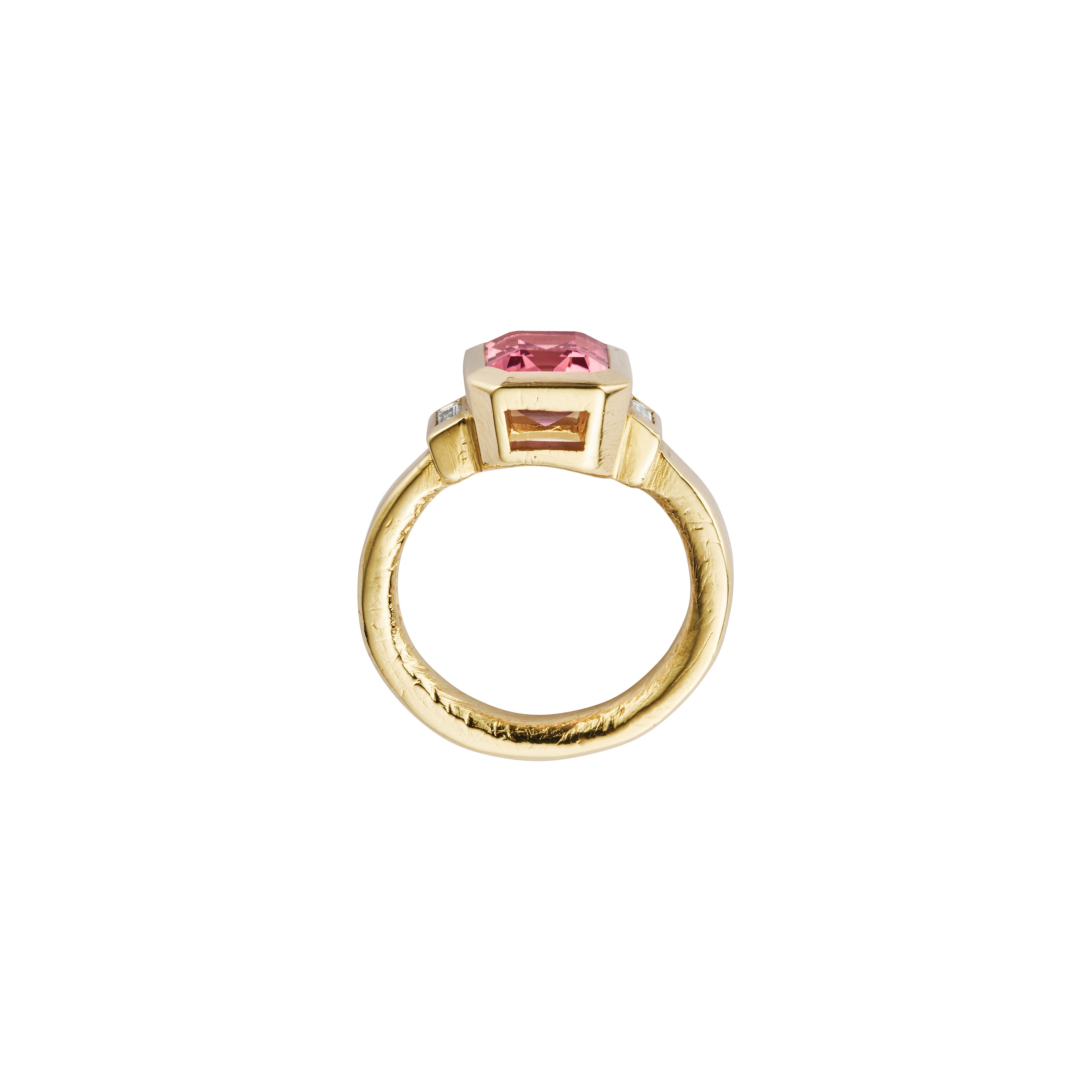 CARAMIA Gold Pink Tourmaline & Diamond Ring