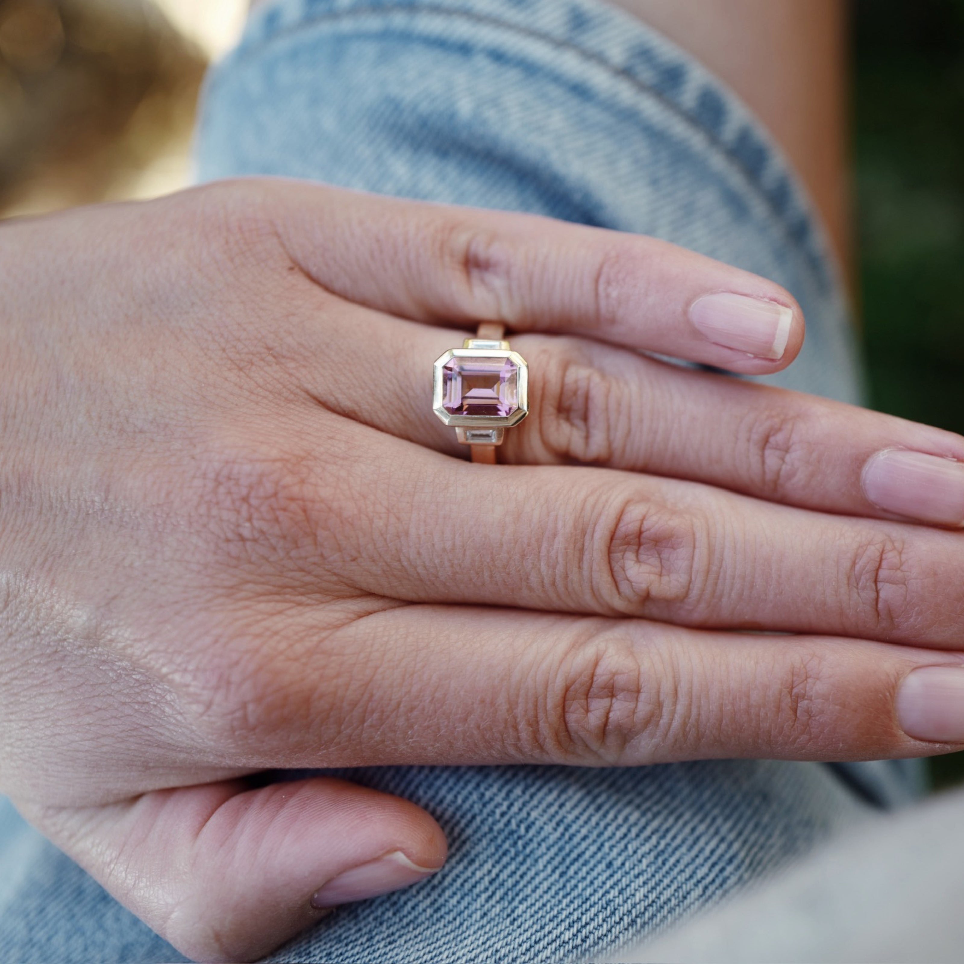 CARAMIA Gold Pink Tourmaline & Diamond Ring