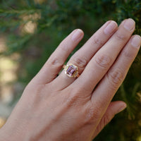 CARAMIA Gold Pink Tourmaline & Diamond Ring
