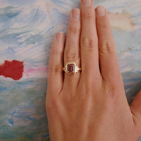 CARAMIA Gold Pink Tourmaline & Diamond Ring