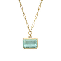 CELINA Gold Aquamarine & Diamond Trace Chain Necklace