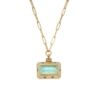 CELINA Gold Aquamarine & Diamond Trace Chain Necklace