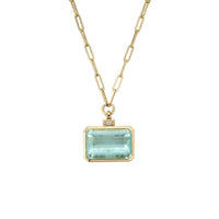 CELINA Gold Aquamarine & Diamond Trace Chain Necklace