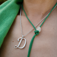 Silver Large Letter Necklace