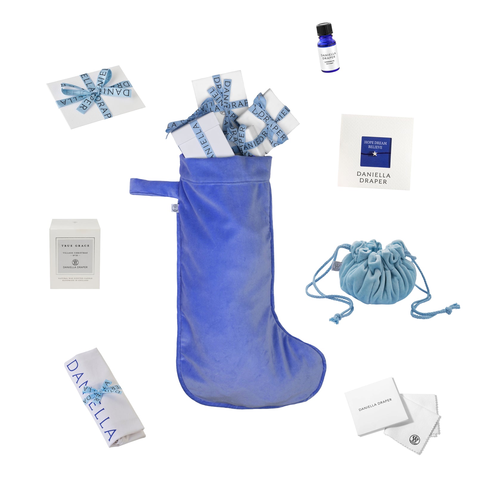 Cobalt Velvet Christmas Stocking Bundle