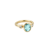 DAMLA Gold Aquamarine &  Diamond Ring