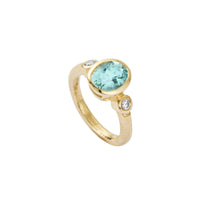 DAMLA Gold Aquamarine &  Diamond Ring