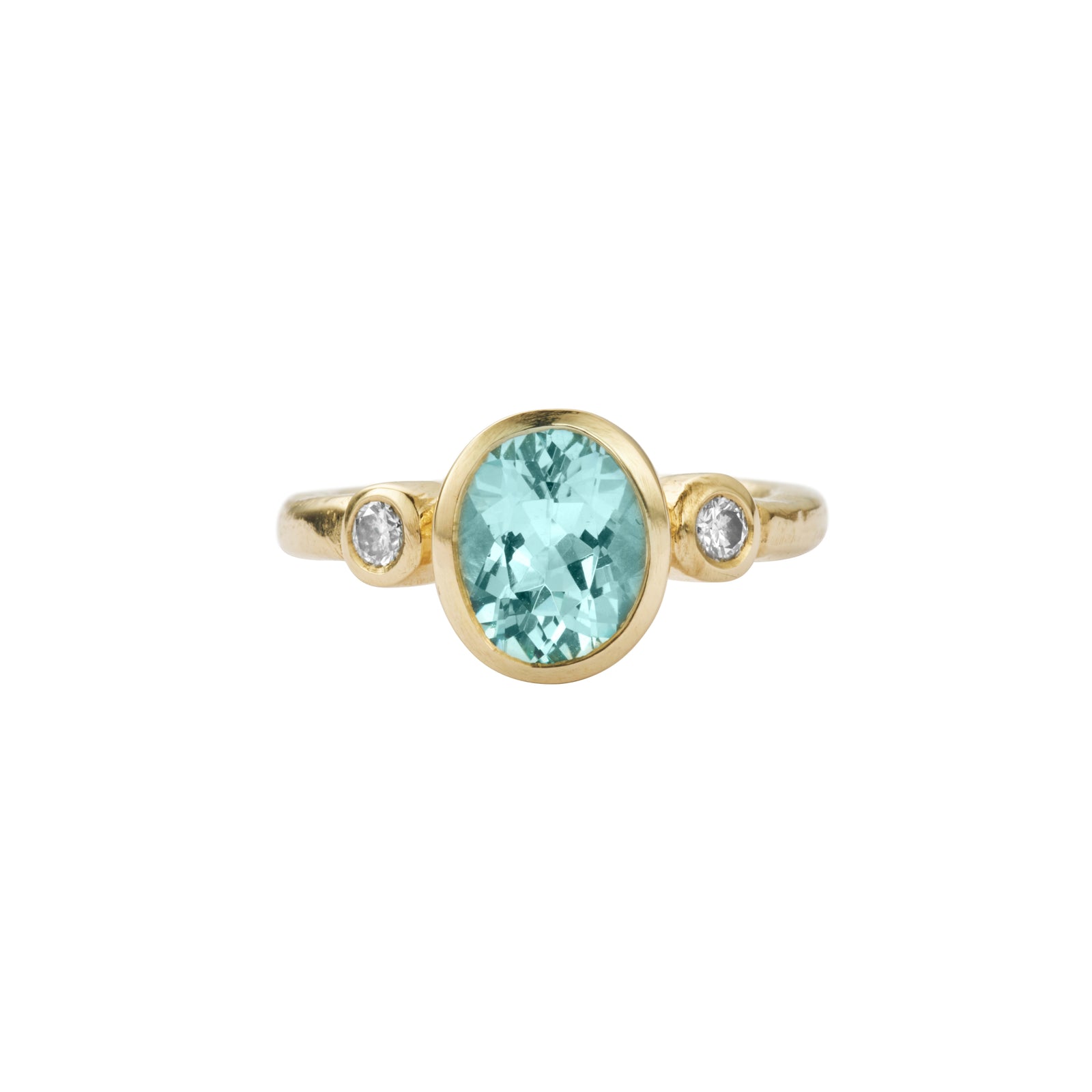 DAMLA Gold Aquamarine &  Diamond Ring