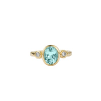 DAMLA Gold Aquamarine &  Diamond Ring