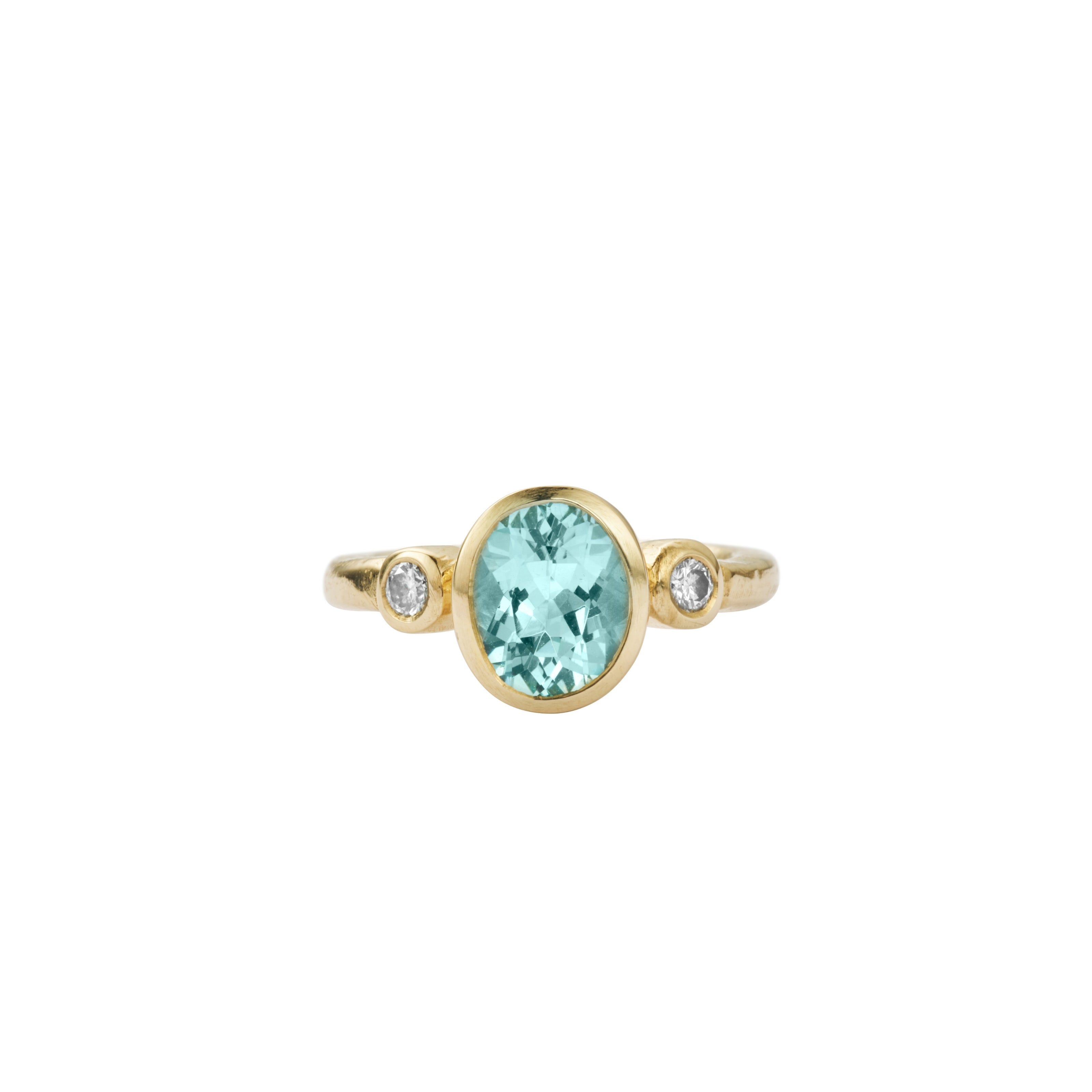 DAMLA Gold Aquamarine &  Diamond Ring