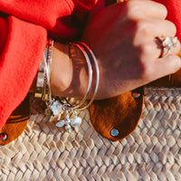 Silver Large Honey Bee Bangle
