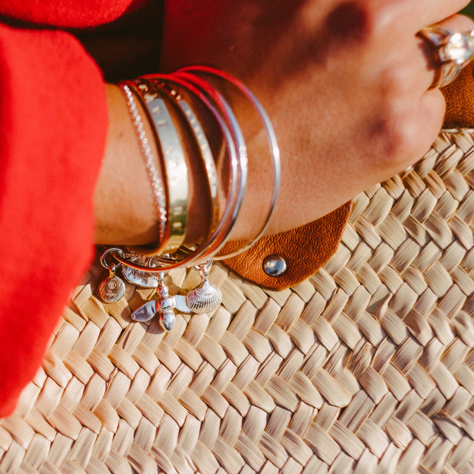 Silver Large Honey Bee Bangle