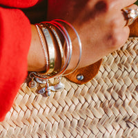 Silver Large Honey Bee Bangle