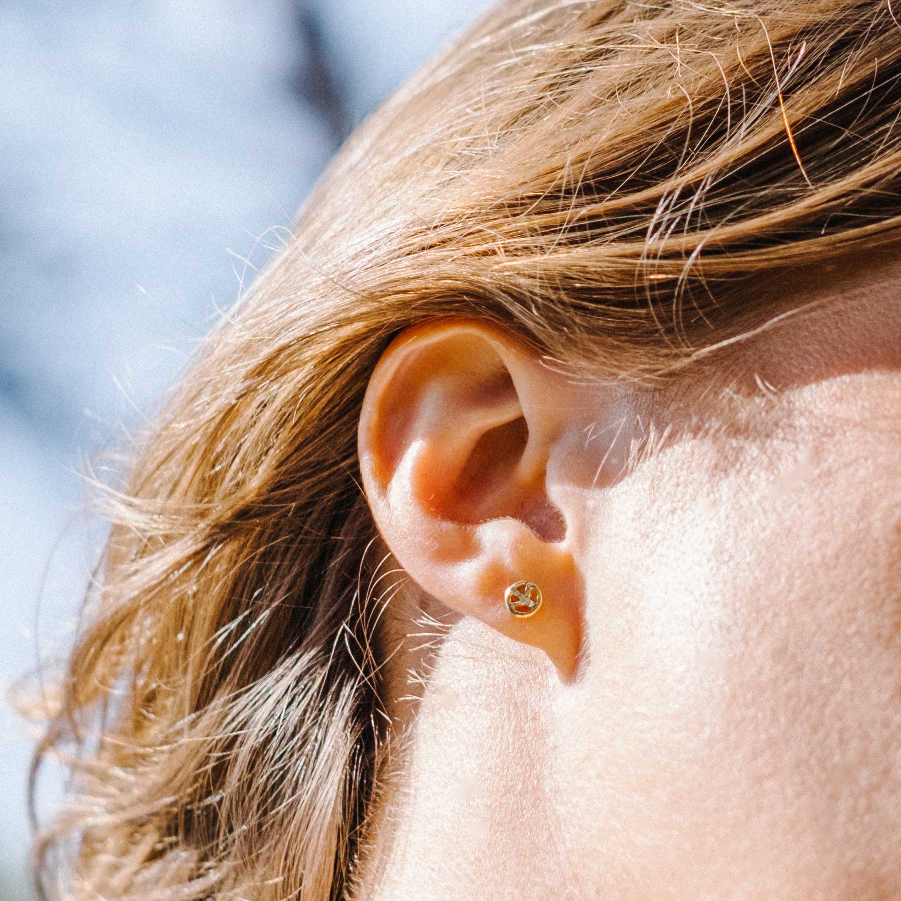 Gold Tiny Peace Single Ear Charm