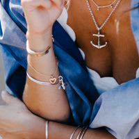 Gold Mini Open Heart Chain Bracelet
