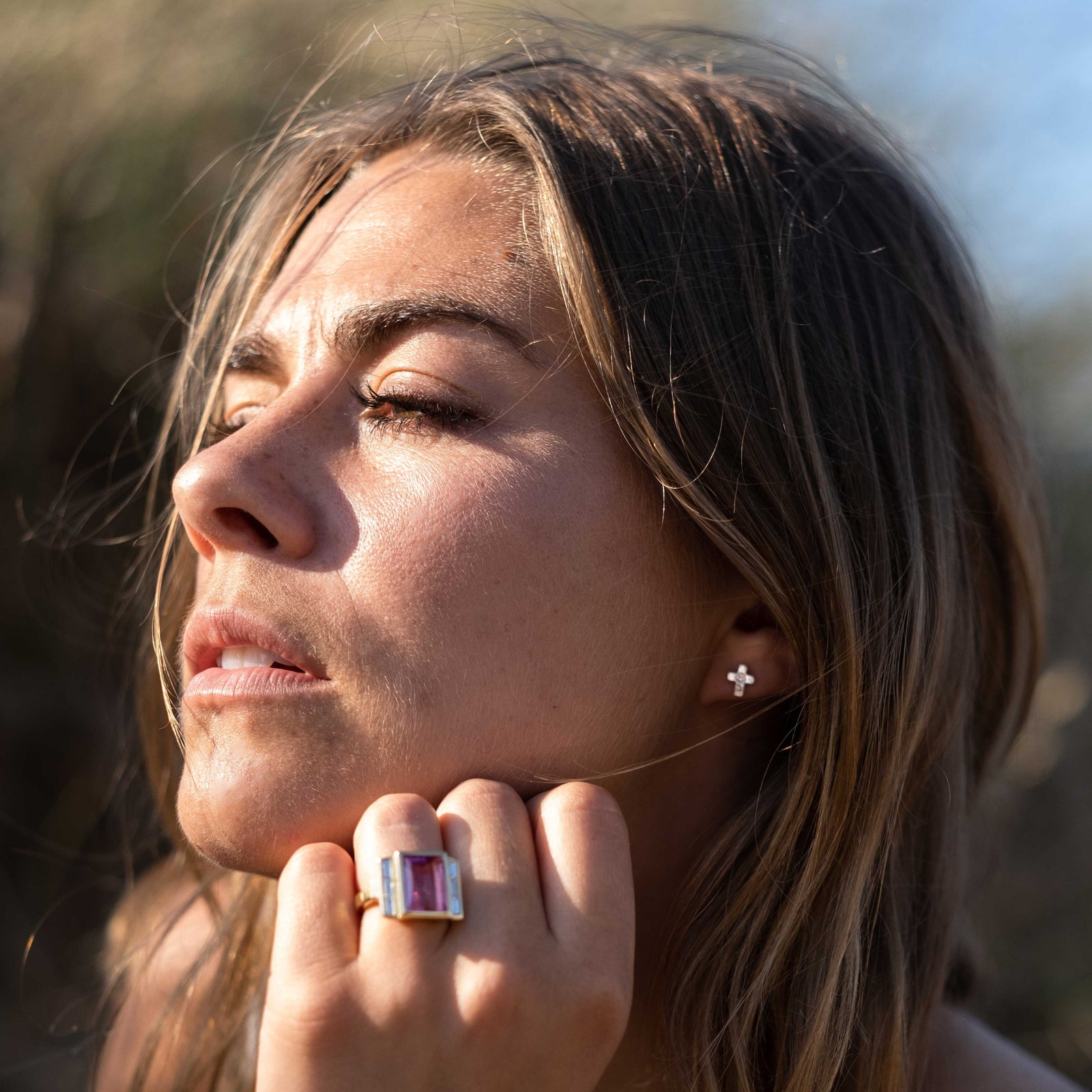 Silver Little Cross Single Ear Charm