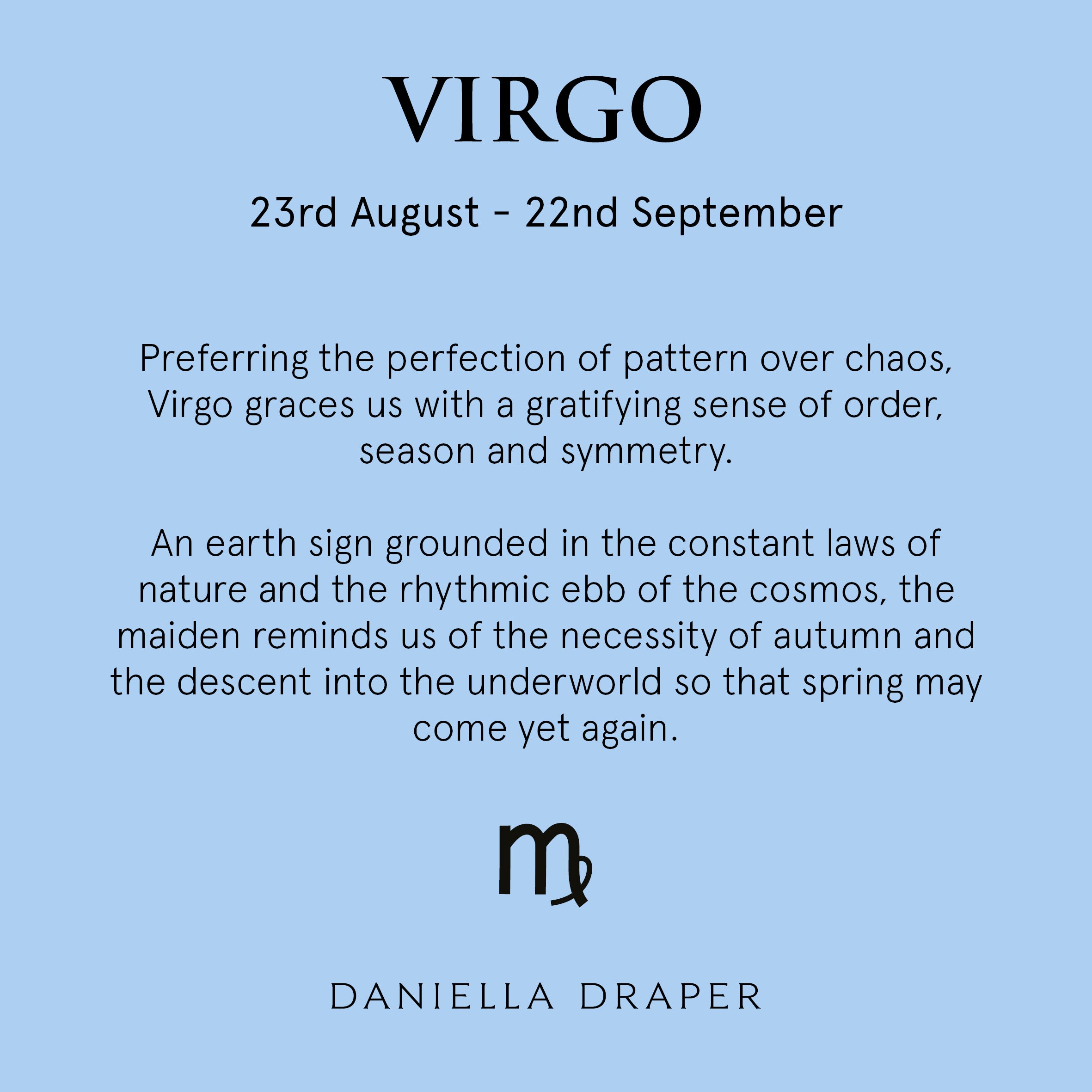 Silver Mini Virgo Horoscope & Blue Sapphire Birthstone Necklace