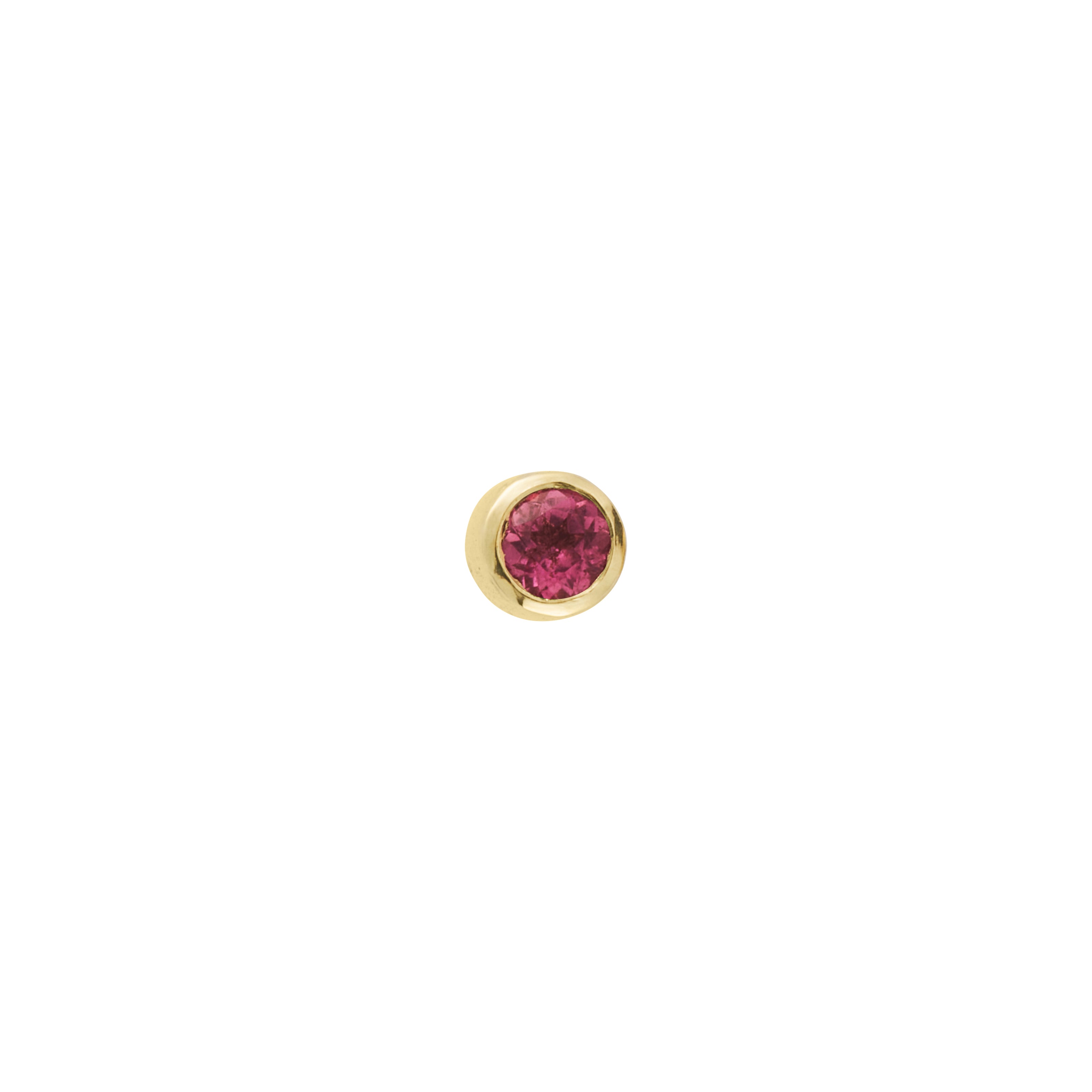 Gold Pink Tourmaline 'Healing' Single Stud Earring