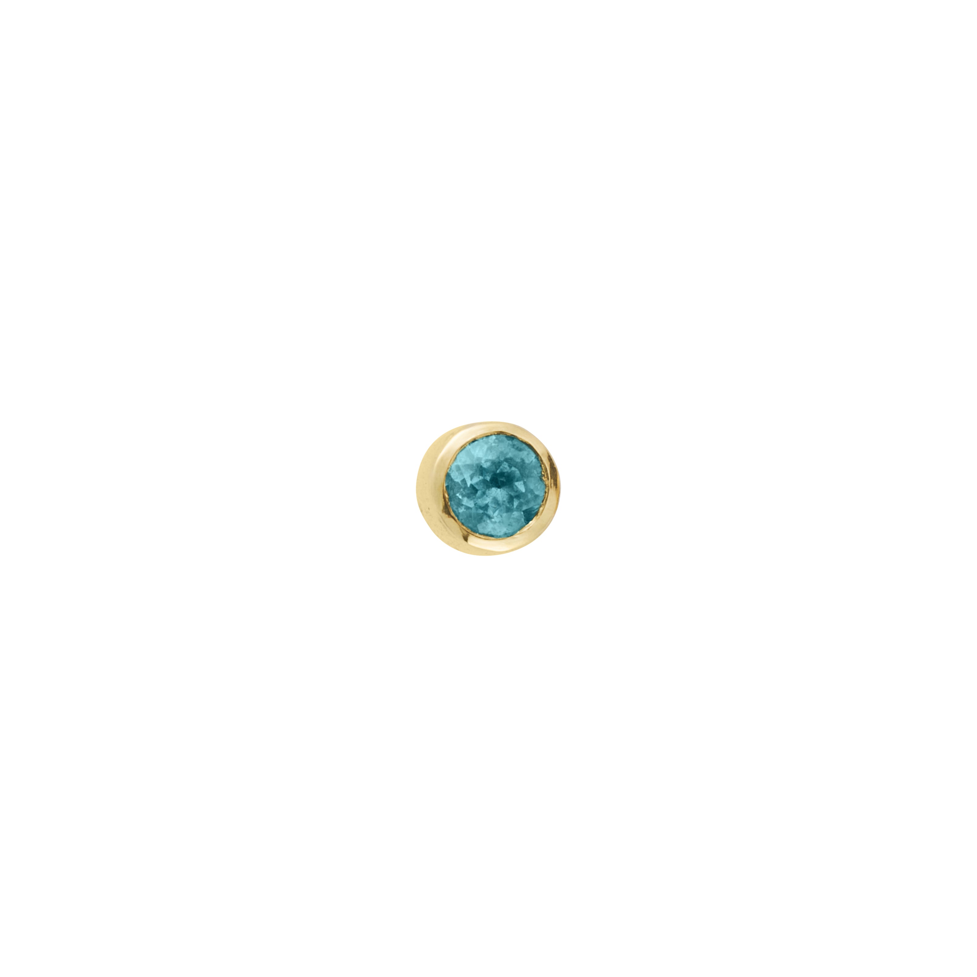 Gold Blue Topaz 'Balance' Single Stud Earring