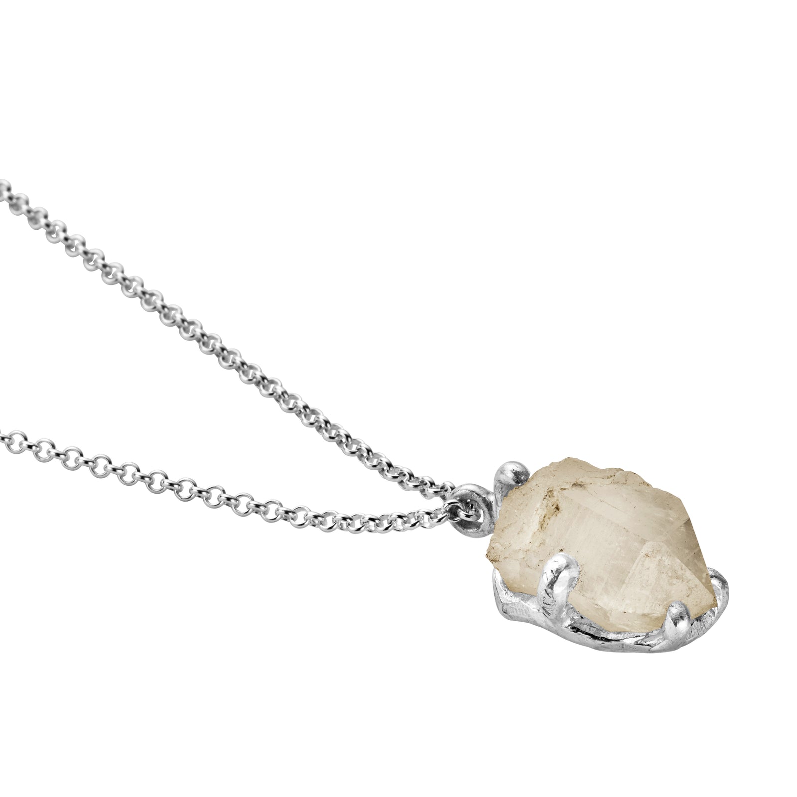 No.29 Silver Rock Crystal Pendant Necklace