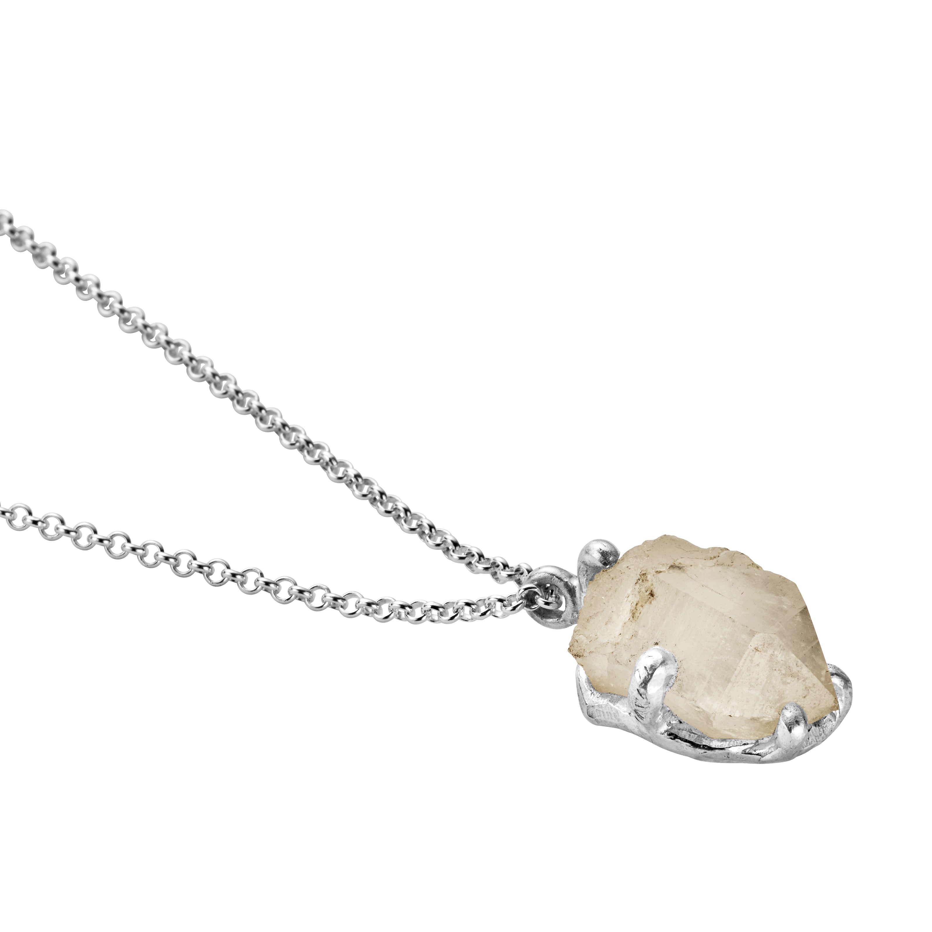 No.29 Silver Rock Crystal Pendant Necklace