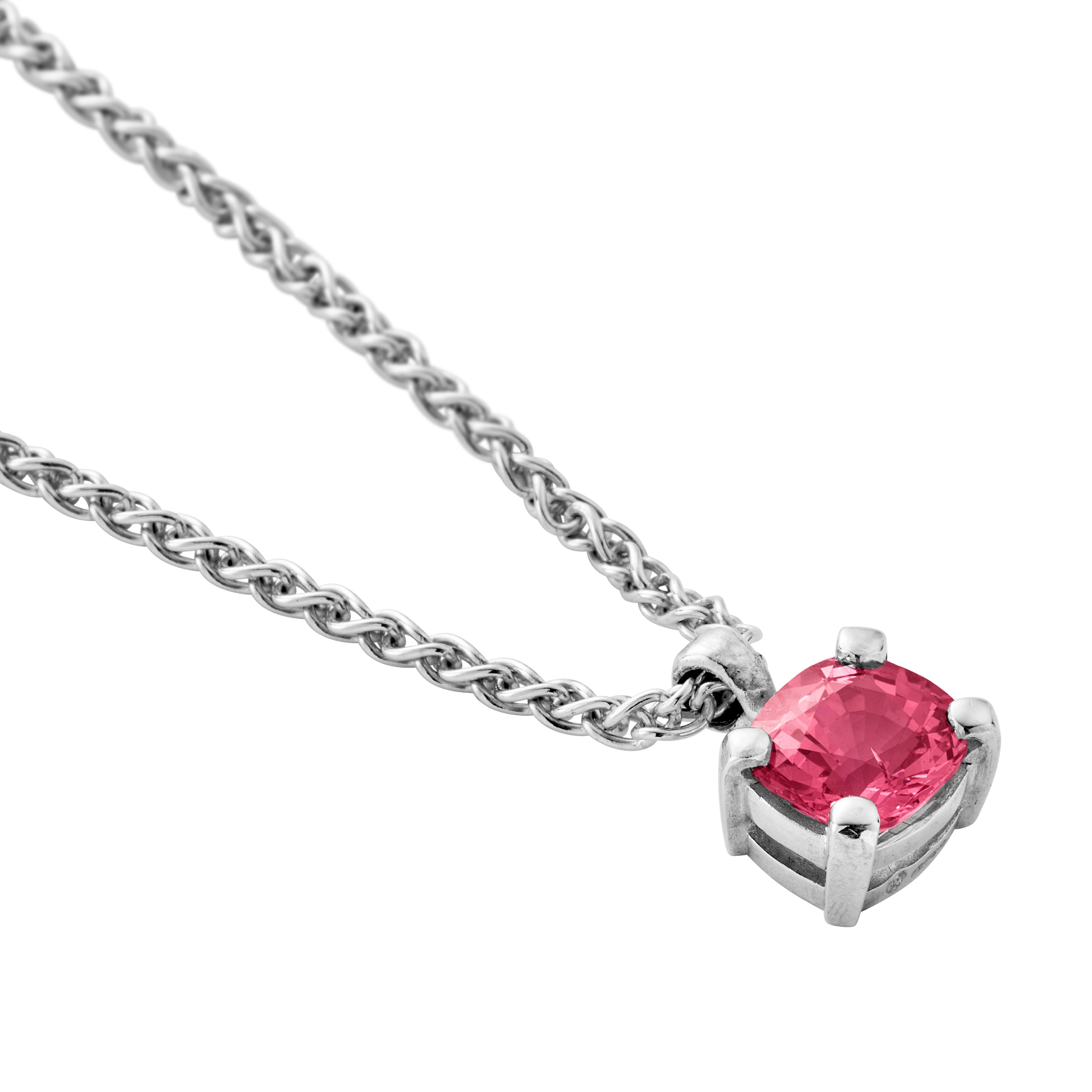 RAISA White Gold Spinel Spiga Chain Necklace