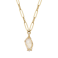 No.8 Gold Rock Crystal Pendant Necklace