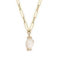 No.8 Gold Rock Crystal Pendant Necklace