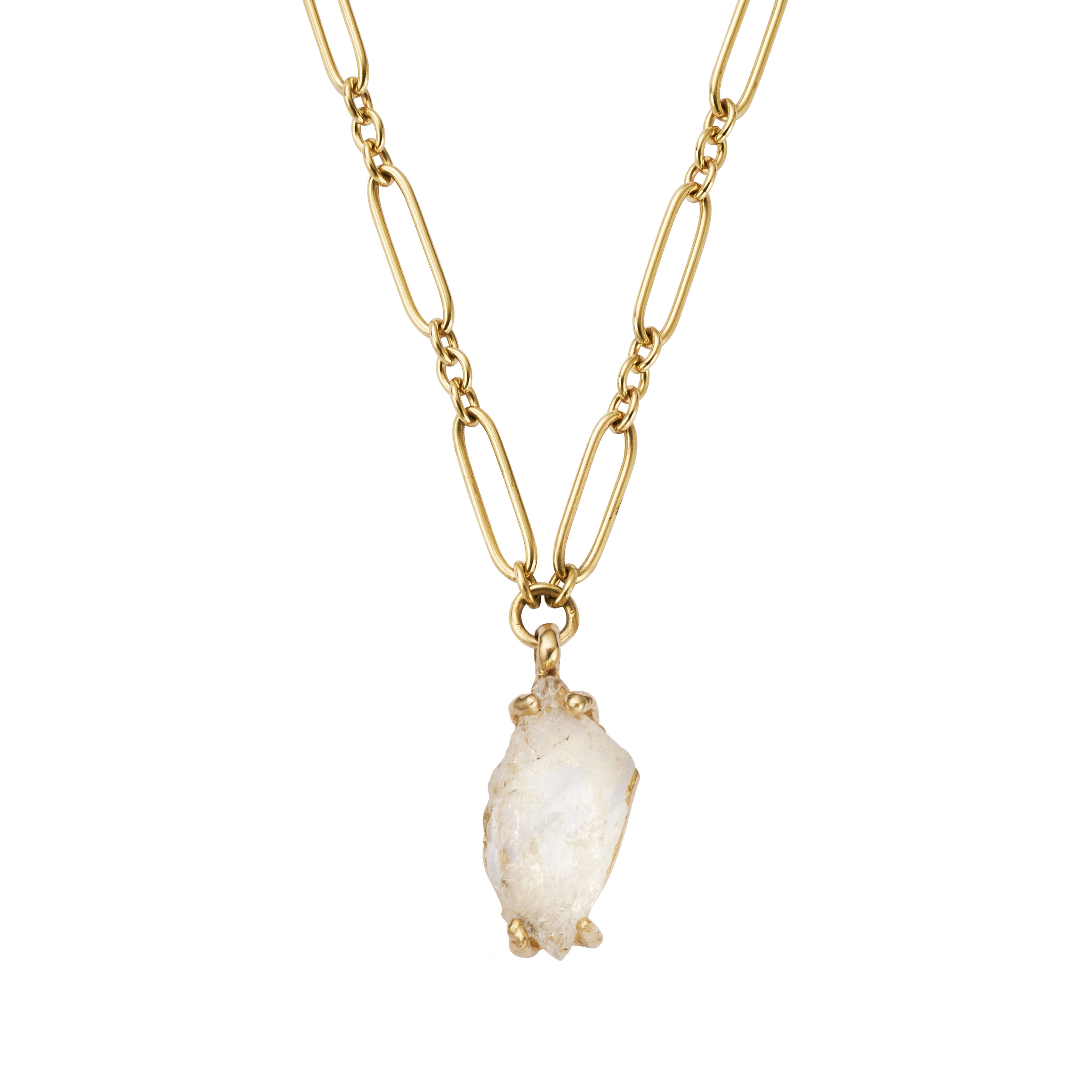 No.8 Gold Rock Crystal Pendant Necklace