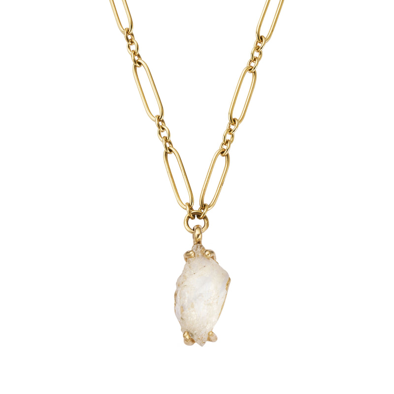 No.8 Gold Rock Crystal Pendant Necklace