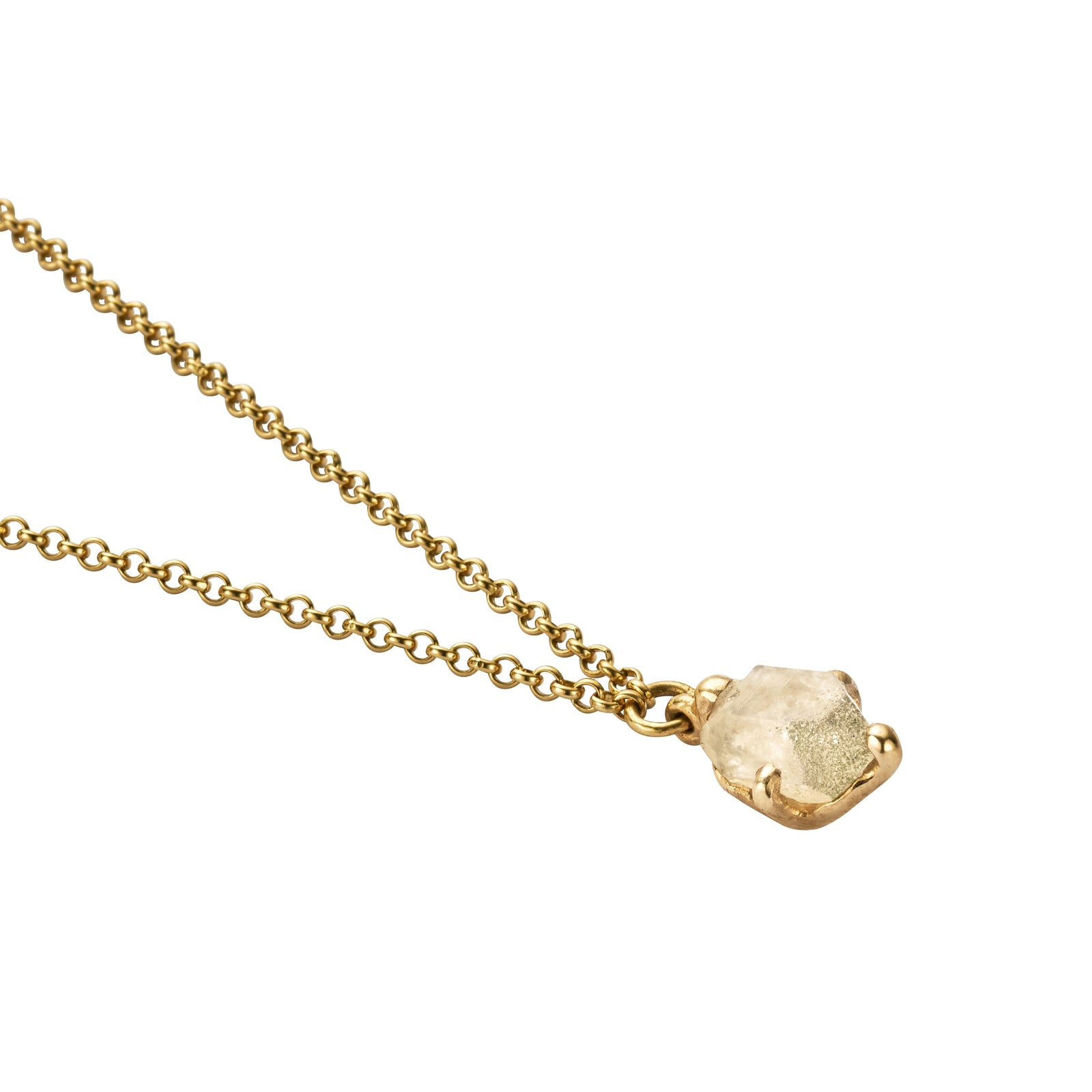 No.15 Gold Rock Crystal Pendant Necklace