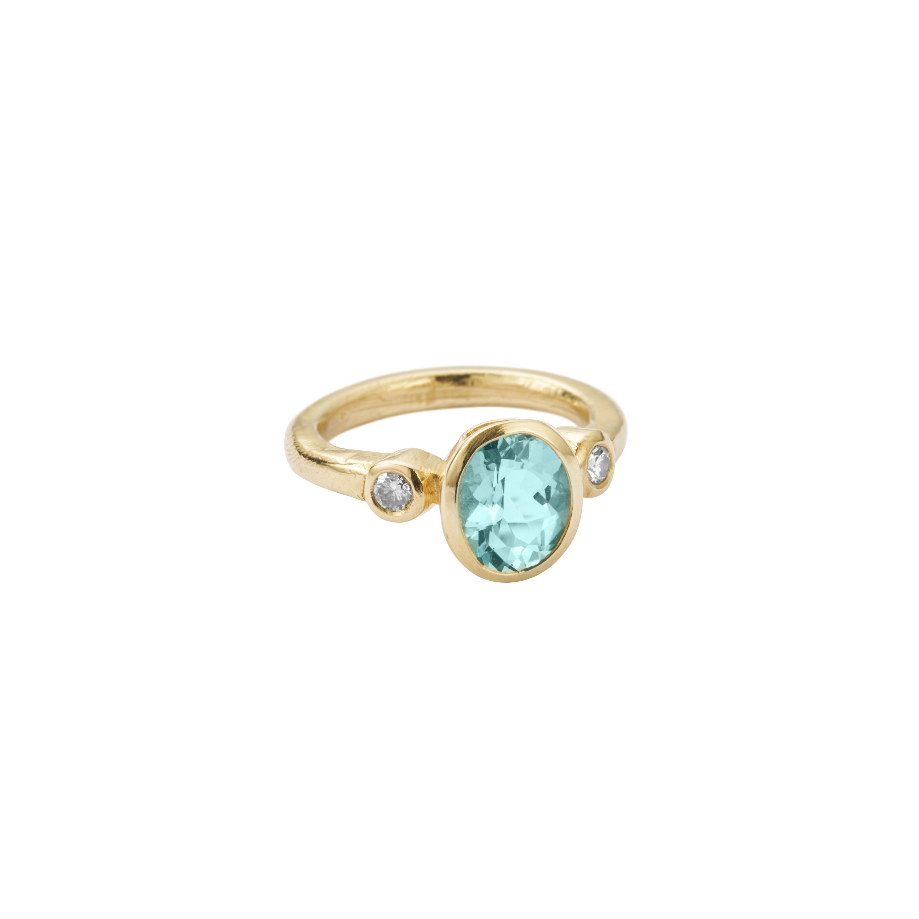DAMLA Gold Aquamarine &  Diamond Ring