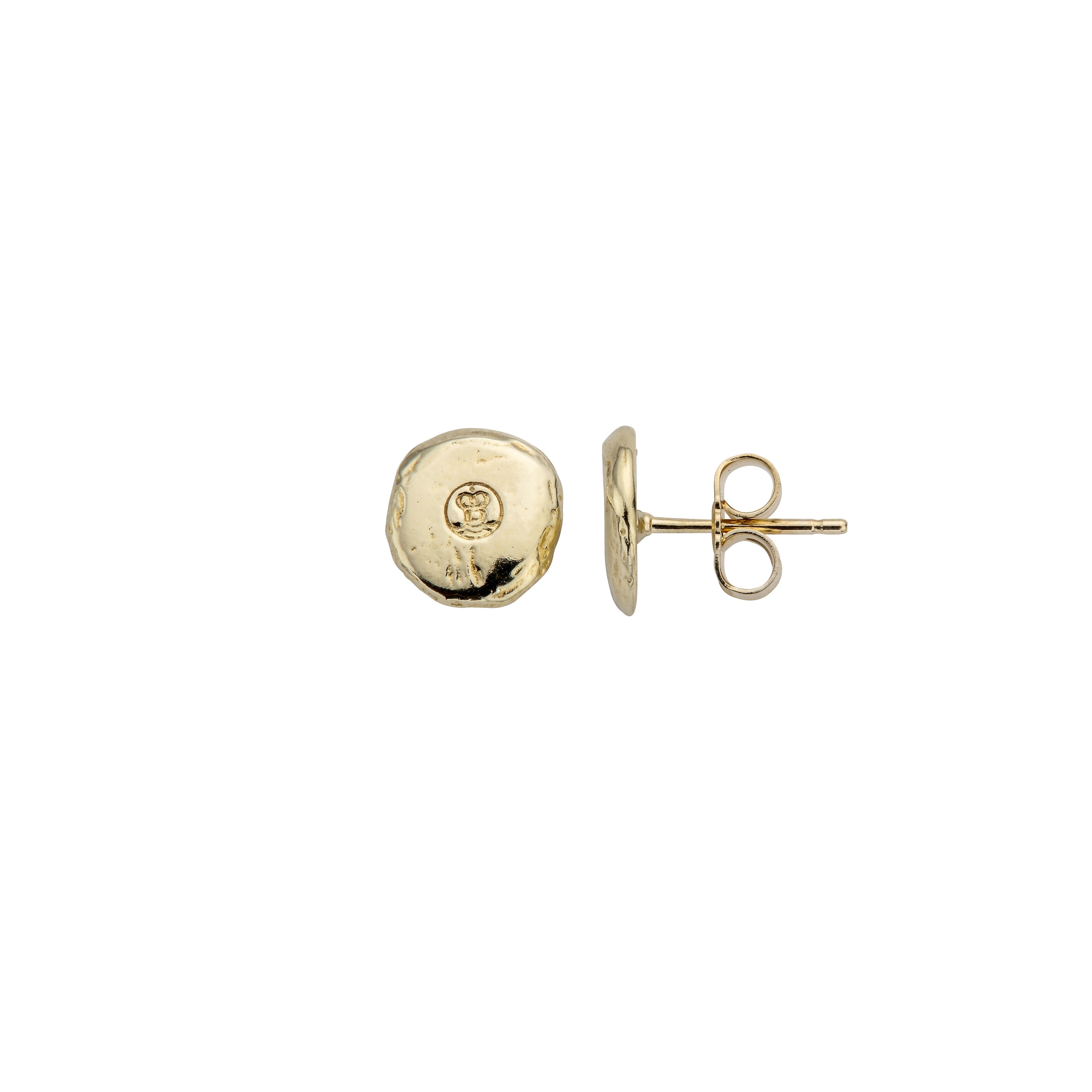 Gold Mini Moon Stud Earrings