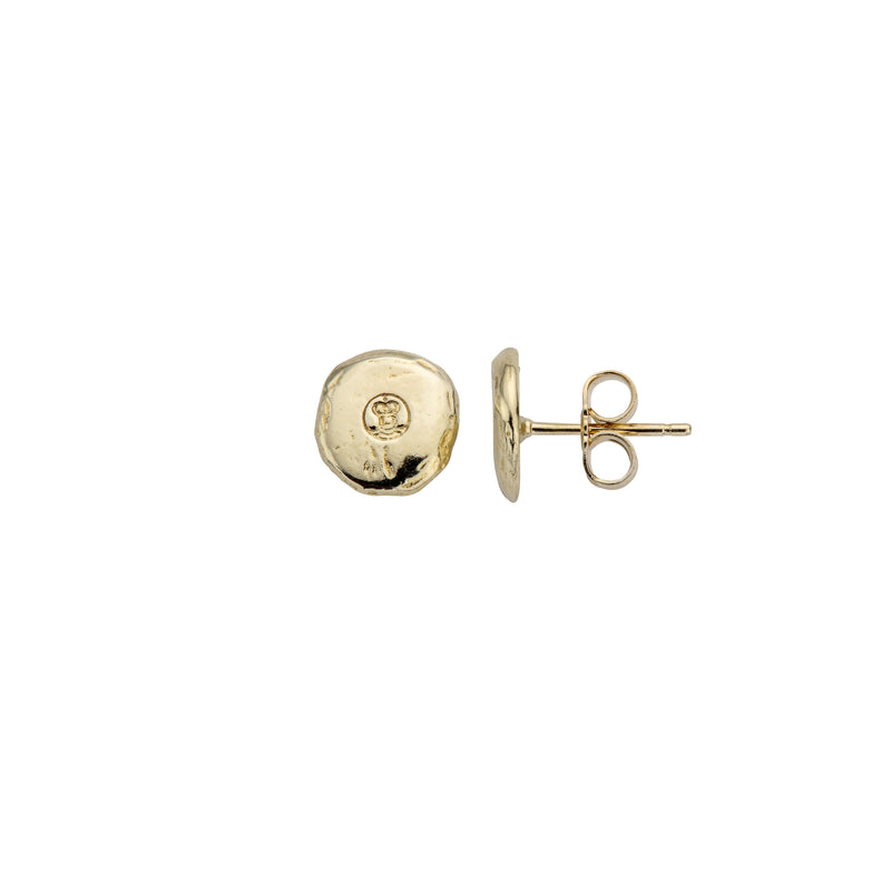 Gold Mini Moon Stud Earrings