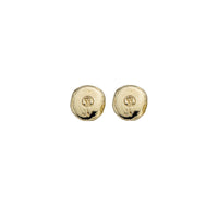 Gold Mini Moon Stud Earrings