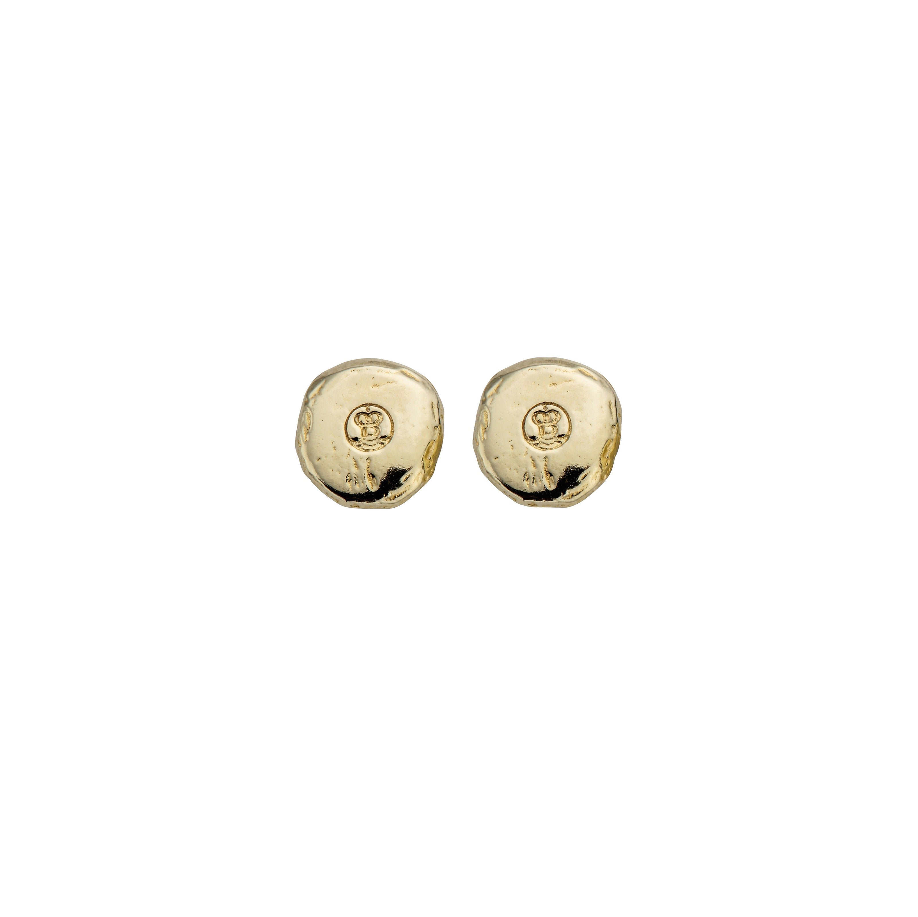 Gold Mini Moon Stud Earrings