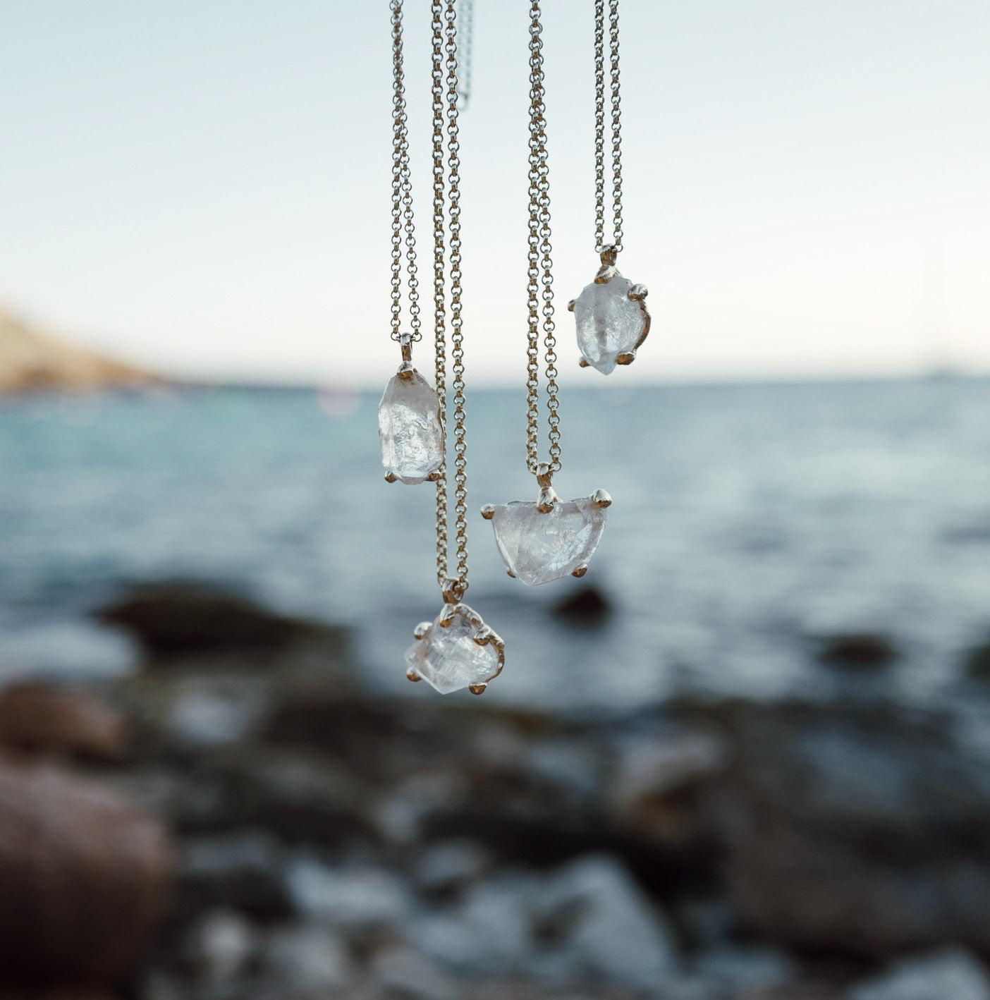 No.11 Gold Rock Crystal Pendant Necklace