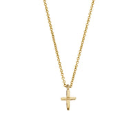 Gold Pavé Diamond Mini Cross Necklace