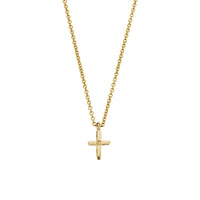 Gold Diamond Mini Cross Necklace