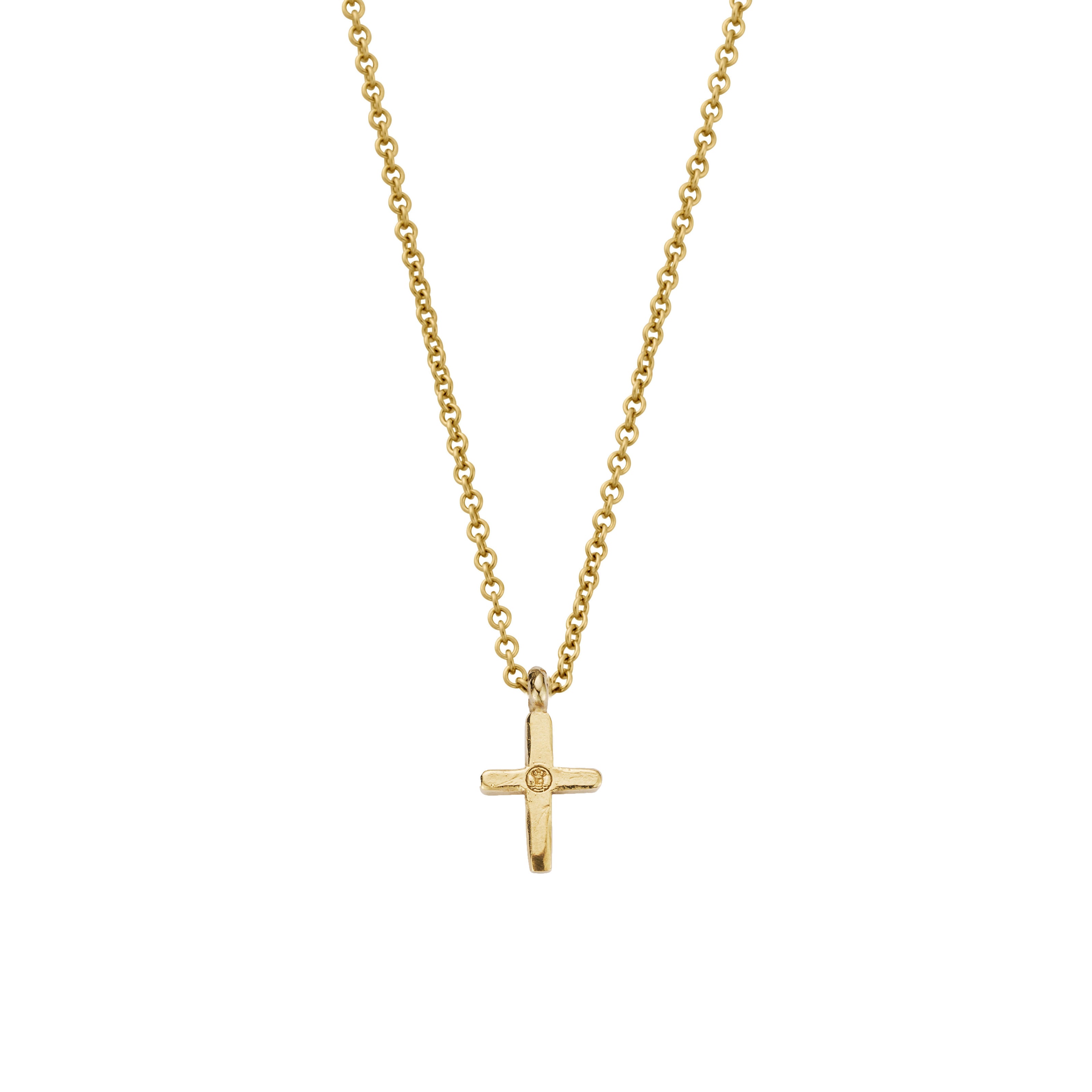 Gold Diamond Mini Cross Necklace