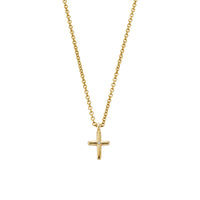 Gold Diamond Mini Cross Necklace